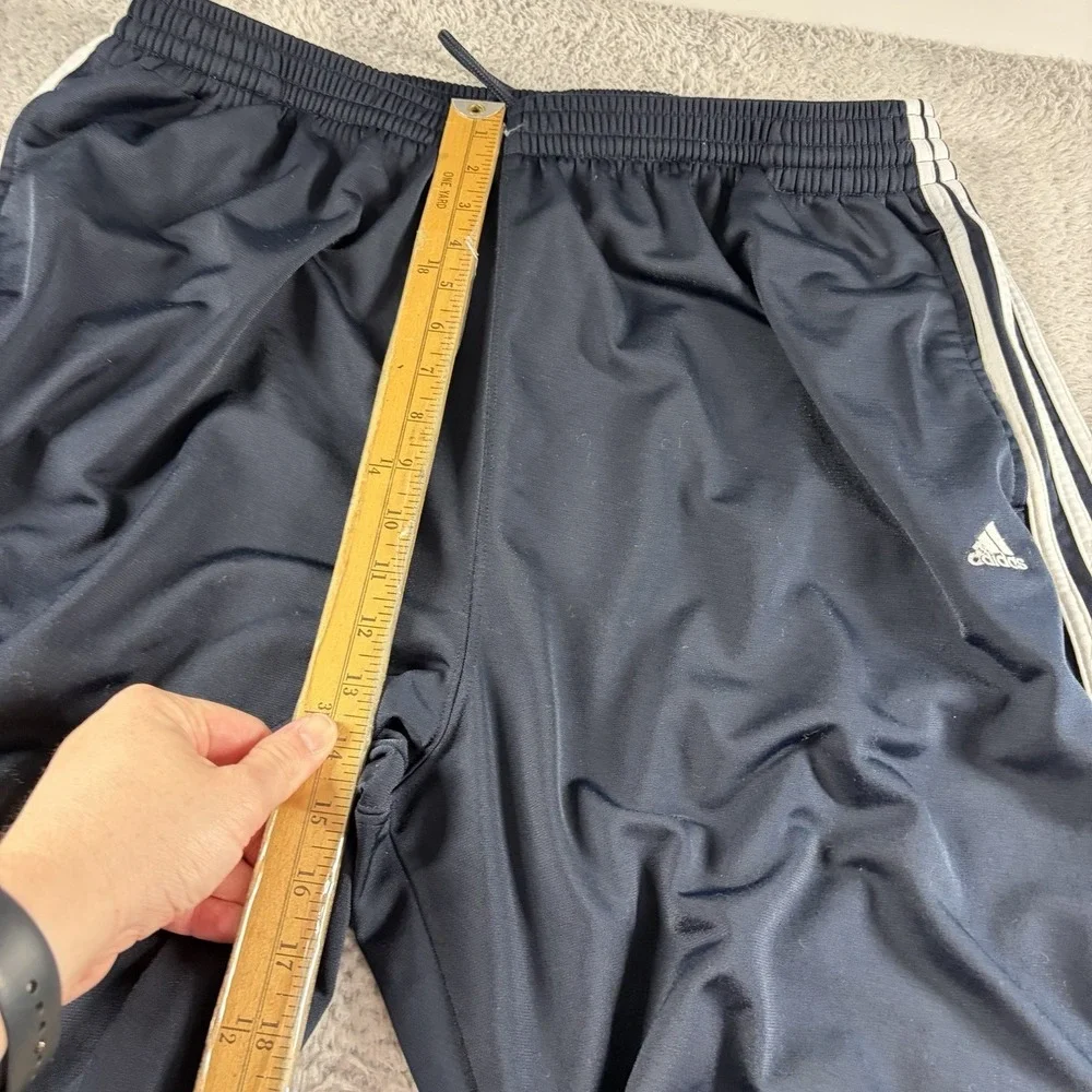 Vintage Adidas Track Pants Mens 2x XXL Navy Blue Stripe‎ Poly Dazzle
